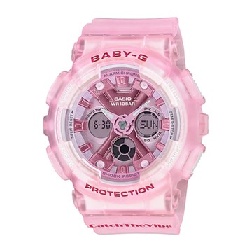 CASIO卡西歐 BABY-G柔美半透明色調雙顯錶(BA-130CV-4A)