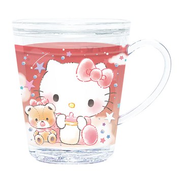 【震撼精品百貨】凱蒂貓_Hello Kitty~日本SANRIO三麗鷗 KITTY流體雙層單耳塑膠杯250ml-寶寶*24459