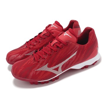Mizuno 棒壘球鞋 Wave Lightrevo 男鞋 紅 白 寬楦 抓地 人造皮革 運動鞋 美津濃 11GP2425-61