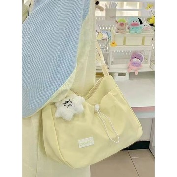 Bag House👜 韓版ins大容量上課通懃斜挎包學生休閒防水百搭帆布學院風單肩包