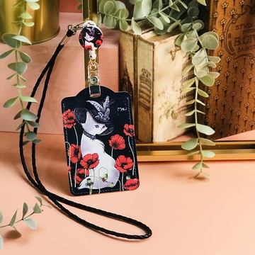 掛繩卡套 | 悠遊卡套 | 識別證套 | 學生證 - 罌粟美人貓