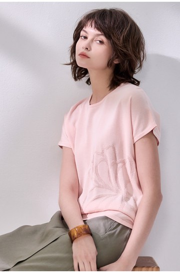 鳶尾花織紋連袖線衫