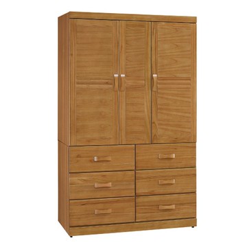 【MUNA 家居】愛莉絲柚木色4X7尺衣櫥