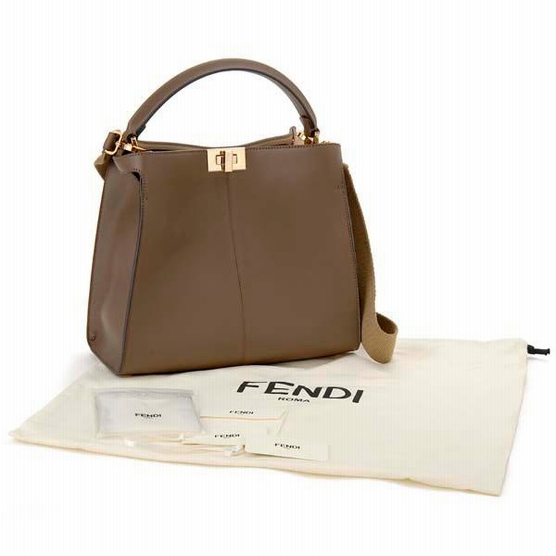 FENDI フェンディ ハンドバッグ レディース ブラウン 8BN310 A5E9 F1QTQ PEEKABOO ピーカブー エックスライト ミディアム  | LINEブランドカタログ