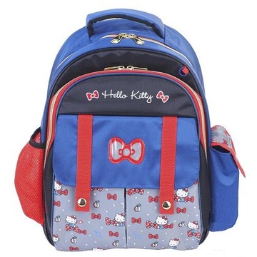 大賀屋 Hello Kitty 後背包 黑藍 背包 書包 雙肩包 蝴蝶結 三麗鷗 凱蒂貓 KT 正版 L00010434