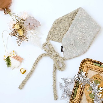 【HiGh MaLi】耳罩式頭帶 | 繡花綠 | 髮帶|獨家|聖誕禮物