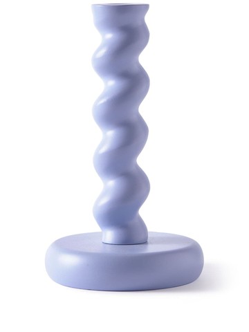 POLSPOTTEN - medium Twister matte-finish candle holder - unisex - Recycled Aluminium - One Size - Blue