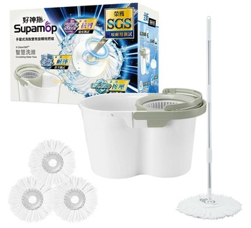 [COSCO代購6] C220232 好神拖 環保手壓式洗脫雙效旋轉拖把組 附替換布盤 3入