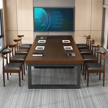 【臺灣公司 可打統編】免運 會議桌 實木長桌 實木會議桌會客桌長桌大板桌歐式洽談桌工業風培訓大桌辦公桌家用 可開發票 全館八折 工廠現貨直銷 新品特價 y10013