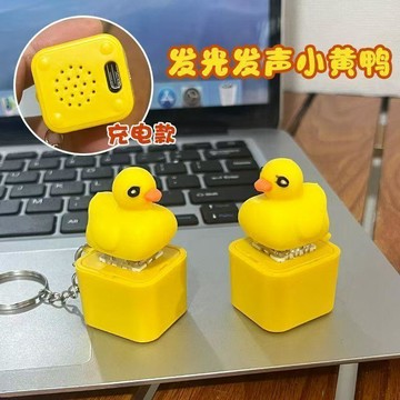 🍧臺灣熱賣🍧青蛙鴨子語音創意解壓按鍵學生髮聲發光整蠱玩具裝飾擺件鑰匙扣