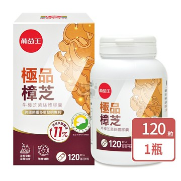 免運【葡萄王】極品樟芝菌絲體膠囊 120粒/瓶【庫瑪生活藥妝】