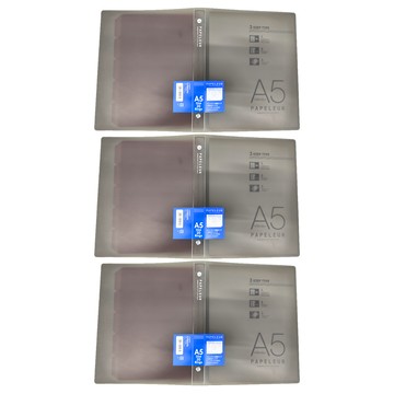 KyOKUTO 20孔薄型3用資料夾 A5  透明黑  3個