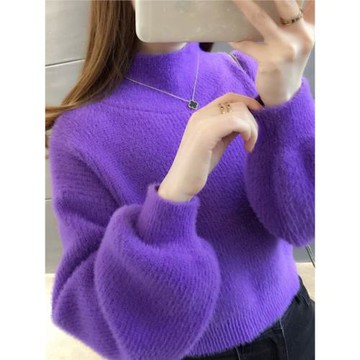 毛衣女2024新款秋冬外套寬松慵懶風外穿高領打底衫內搭針織衫上衣