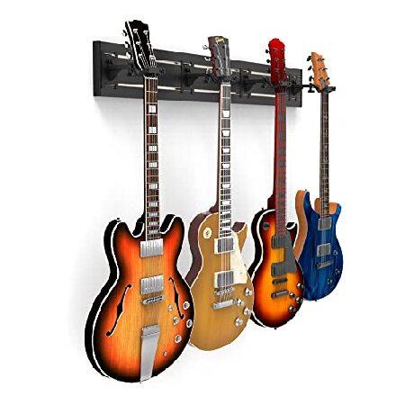 Horizontal Guitar Wall Mount Black Hooks Rack Hanger Holder Stand, Banjo Ukulele 並行輸入