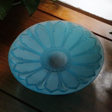 禪悅供盤水果盤家用蓮花盤高腳古法琉璃供果盤彩果碟觀音貢盤用品