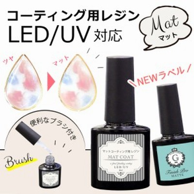 【マットコーティング用レジン液】艶消しマットコート フィニッシュプロ・マット UV・LED 最新ブラシ付コーティング剤《クリア》[つや消