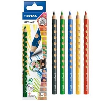 【德國 LYRA】3811050  Groove 三角洞洞彩色鉛筆 5色/盒