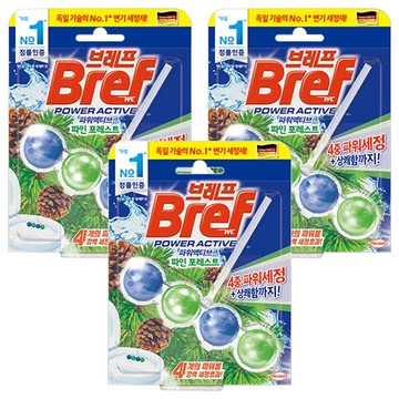 Bref 妙力 Power Active 懸掛式馬桶清潔球 松木香 50g  3組