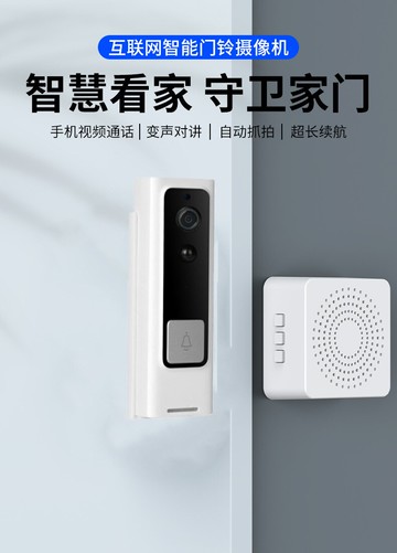 可視變聲門鈴WiFi監控智能可視門鈴無線對講室內電子貓眼 小山好物嚴選
