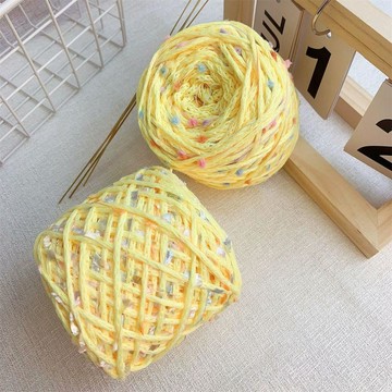 熱銷💛咖了否100g黃油糖果空心棉手混線春夏手工鉤編織diy包包專用毛線 毛線編織材料包 毛線清倉材料包 冰島毛線編織