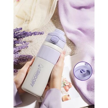 史努比高顏值保溫杯大容量水杯女學生帶吸管杯子兒童上學專用水壺