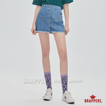 BRAPPERS 女款 Boy Friend系列-全棉短裙-淺藍