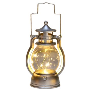 聖誕小提燈3件組 線燈款  底直徑5.8cm x 15cm x 7.7cm  銀色  1組