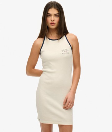 Superdry Women's Athletic Essentials Ribbed Tank Dress White Size: 10