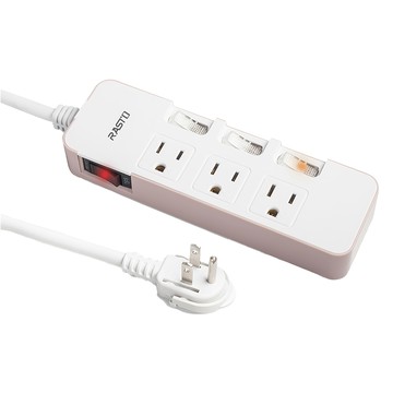 RASTO FE4 四開三插三孔延長線 粉色  1.8m  1條