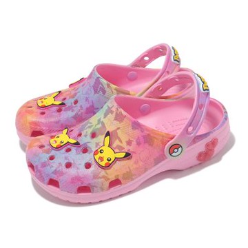 Crocs 洞洞鞋 Pikachu Pink Classic Clog K 大童 寶可夢女孩經典克駱格 皮卡丘 21122990H