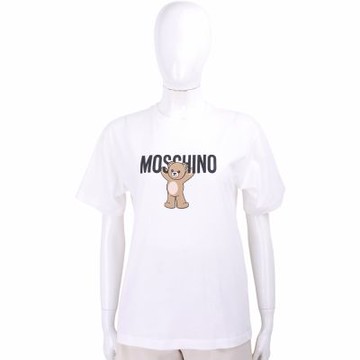 MOSCHINO 童裝 舉字泰迪熊 白色純棉短袖TEE T恤