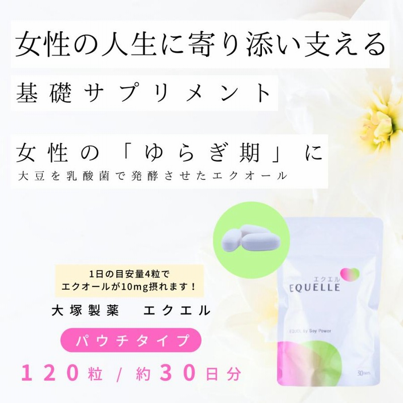 大塚製薬　EQUELLE エクエル　パウチタイプ　120粒　30日分 3袋大塚製薬