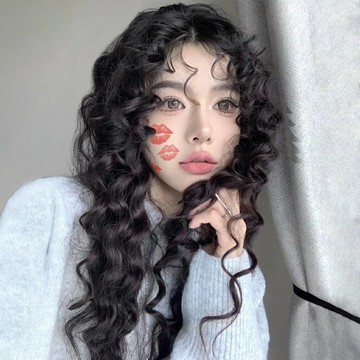 拉美卷假髮女全頭套羊毛卷鉤針辮歐美仿真發蓬鬆長髮自然無痕透氣