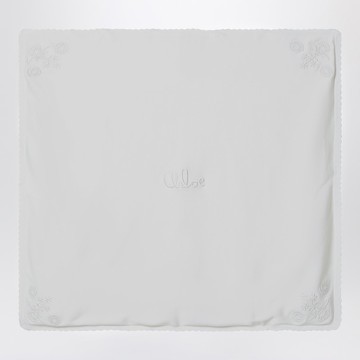 White cotton blanket with embroidery