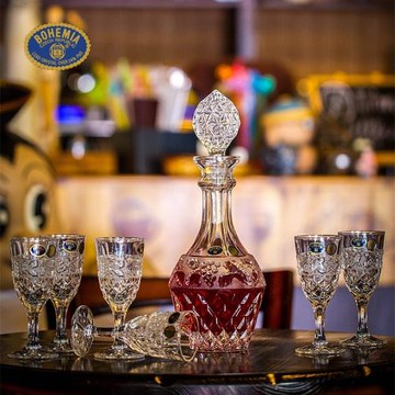 捷克波西米亞BOHEMIA水晶高腳酒具七件套酒具套裝威士忌杯紅酒杯