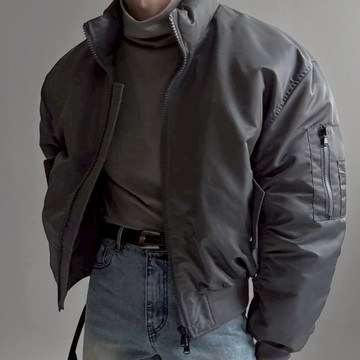 正韓MA-1保暖襯墊立領短版飛行夾克外套 2色 YUPPIE 預購商品1222