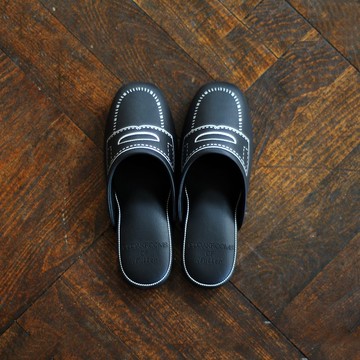 CLOAKROOMS OF .Fuller 室內拖鞋 樂福鞋LOAFER-黑銀