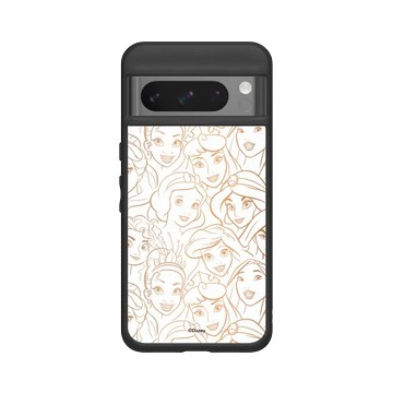Pixel 8 Pro SolidSuit 黑 - 迪士尼-公主系列 Disney Princess - Pattern系列-迪士尼公主 線稿