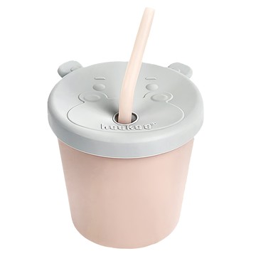 haakaa 矽膠河馬吸管水杯組 150ML  耐熱  低溫-20°C  高溫250°C  適用6個月以上幼兒  1組  粉膚色