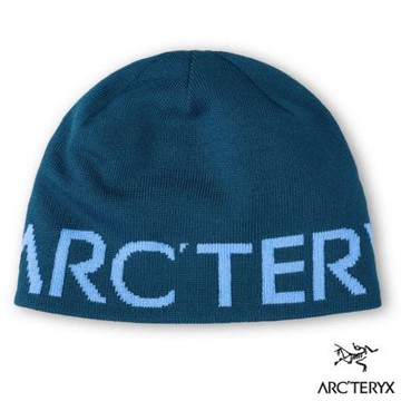 【ARCTERYX 始祖鳥】Word Head Toque 羊毛混紡針織毛帽.大型字母無邊帽.保暖毛線帽術/ X000007590 夜色藍/冰河藍