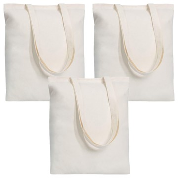 AHOYE 帆布購物袋 環保袋  36 x 31cm  3個  米色