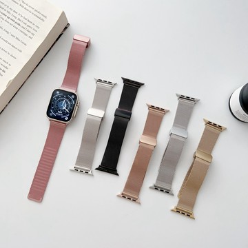 金屬網磁性錶帶兼容 Apple Watch Ultra 3/2 49mm 系列 11 10 46mm 45mm 44mm
