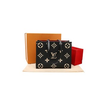 LOUIS VUITTON M45495 皮革壓紋購物包托特包 / ONTHEGO MM