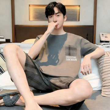 台灣现貨 夏季睡衣 短袖睡衣 大碼睡衣 睡衣男 卡通睡衣 可外穿睡衣 居家服 寬鬆睡衣男 100KG大尺碼睡衣 男生睡衣
