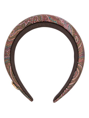 ETRO - paisley-print silk headband - women - Silk/Acrylonitrile Butadiene Styrene (ABS) - One Size - Red