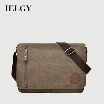 IELGY 男士休閒大容量斜挎帆布包