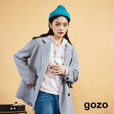 gozo-雙排釦翻領毛呢外套(兩色)