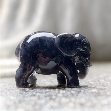 【吉象福壽】烏雞翡翠大象擺飾 | 天然緬甸玉翡翠A貨 | 送禮