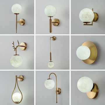 新品上市 3D月球壁燈臥室床頭過道樓梯衛生間簡約創意北歐客廳輕奢背景墻燈【幸福驛站】