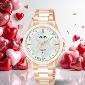 ALBA 雅柏錶 CUTiE! 晶花白蝶貝女錶 手錶-33mm VJ22-X435K.AH7DV0X1